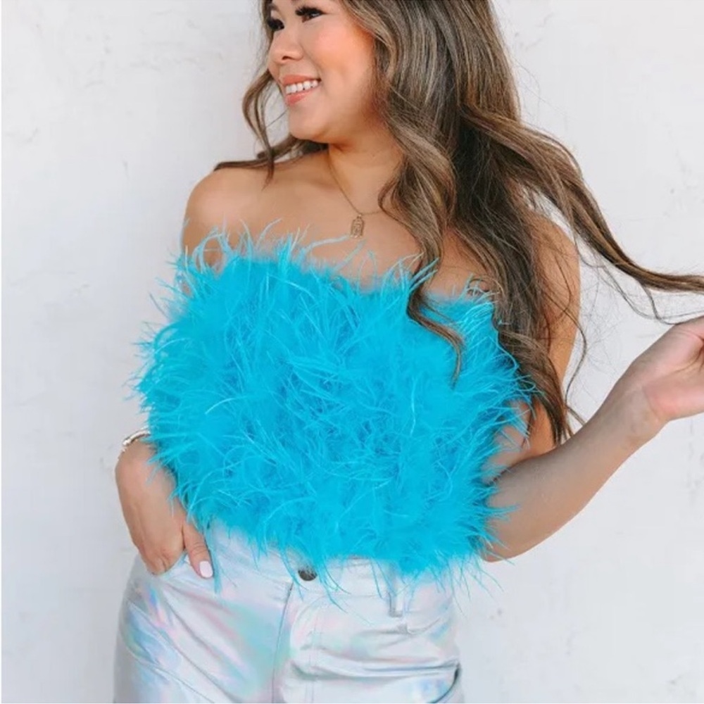 Buddy love feather tube top